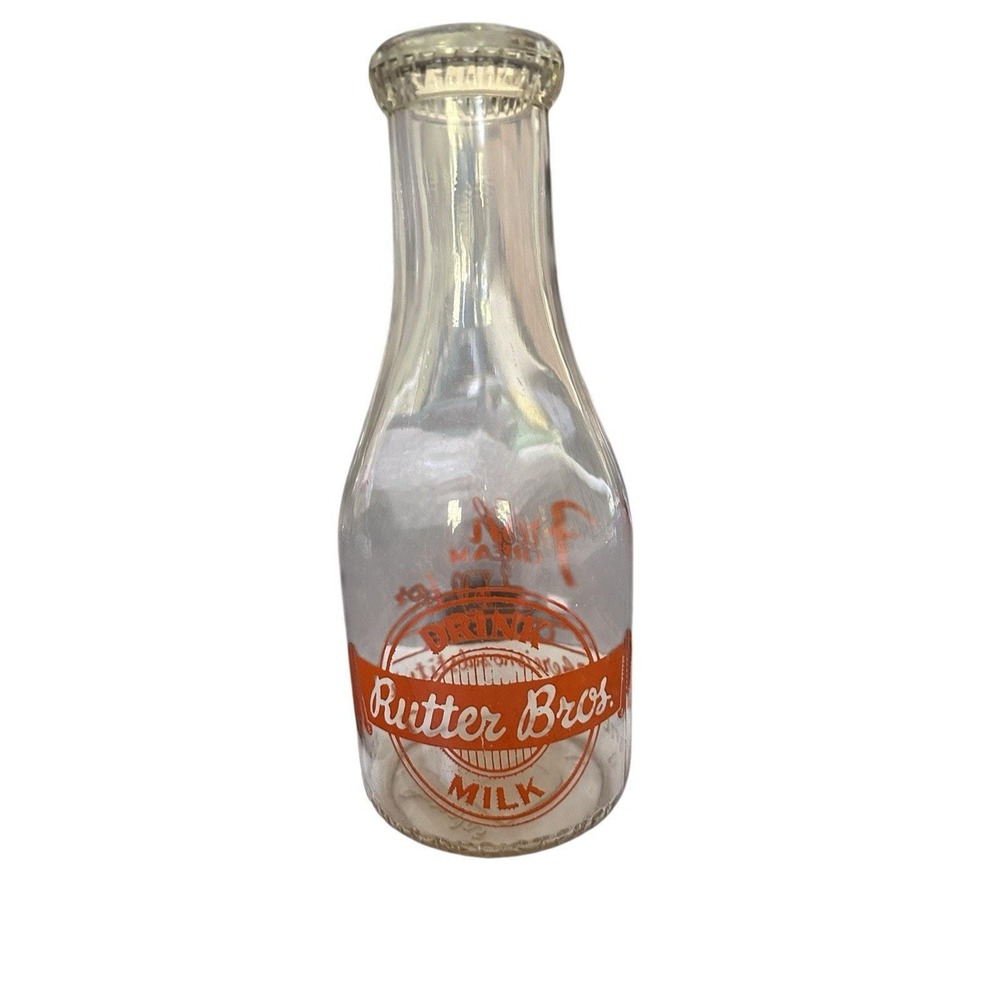 MILK BOTTLE ONE QUART Butter Bros. Dairy Duraglass CREAMERY ANTIQUE VINTAGE